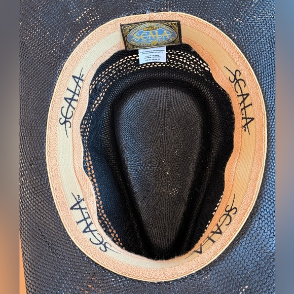 SCALA by Dorfman Unisex Black Straw Cowboy style Hat size large/Xlarge - Picture 5 of 16